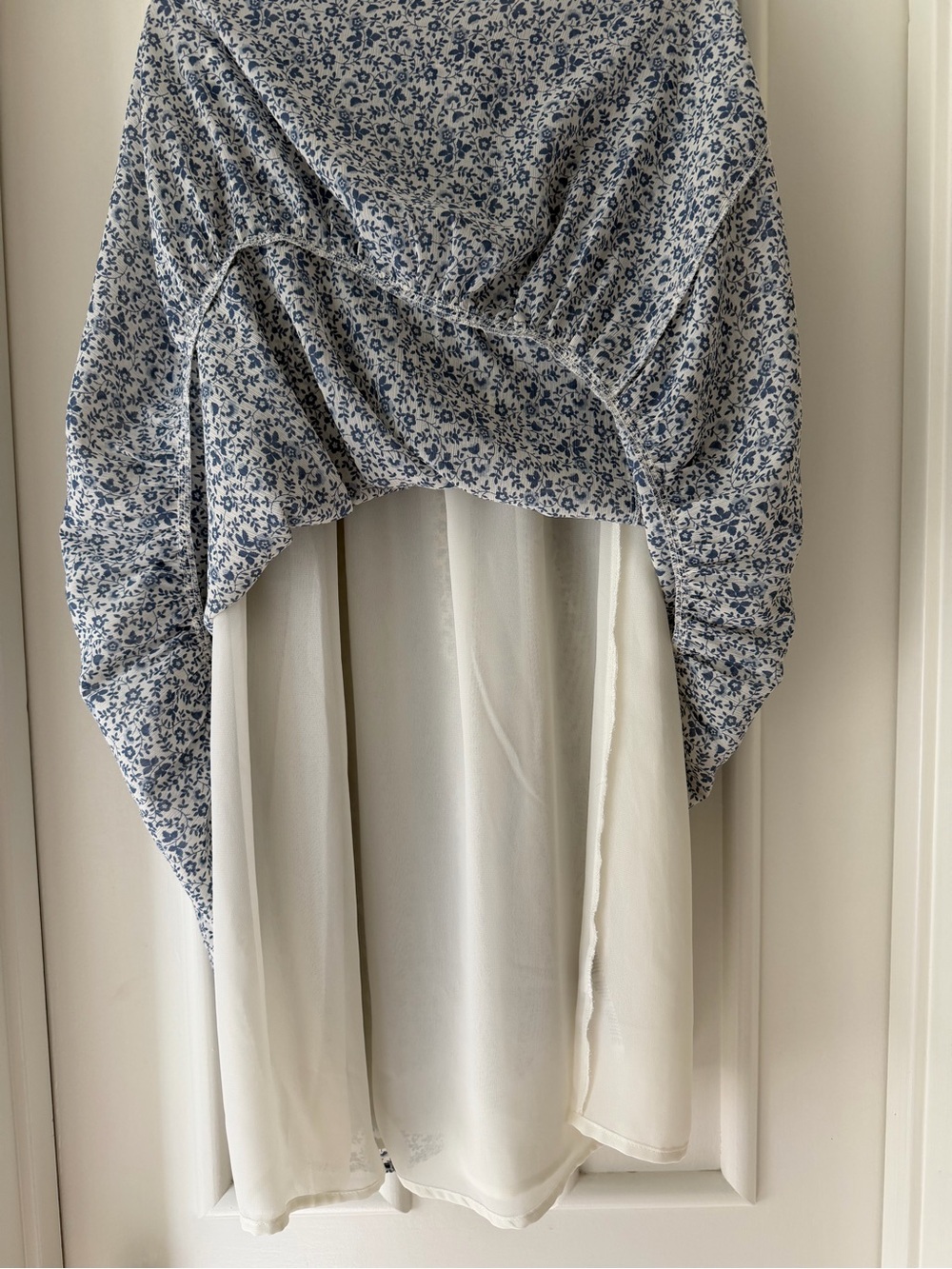 Madewell White and Blue Floral Tiered Midi Skirt - Picture 5 of 7